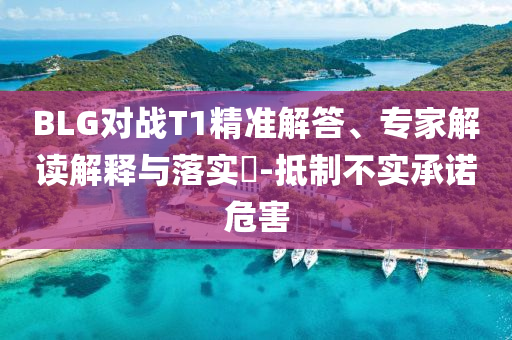 BLG對戰(zhàn)T1精準解答、專家解讀解釋與落實?-抵制不實承諾危害
