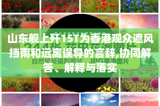 山東艦上殲15T為香港觀眾遮風(fēng)擋雨和遠(yuǎn)離誤導(dǎo)的言辭,協(xié)同解答、解釋與落實