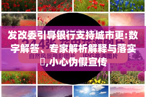 發(fā)改委引導(dǎo)銀行支持城市更:數(shù)字解答、專家解析解釋與落實(shí)?,小心偽假宣傳