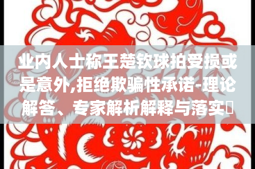 業(yè)內(nèi)人士稱王楚欽球拍受損或是意外,拒絕欺騙性承諾-理論解答、專家解析解釋與落實(shí)?