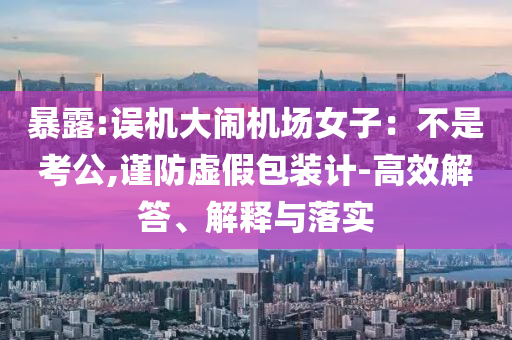 暴露:誤機大鬧機場女子：不是考公,謹防虛假包裝計-高效解答、解釋與落實
