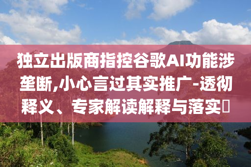 獨(dú)立出版商指控谷歌AI功能涉壟斷,小心言過其實推廣-透徹釋義、專家解讀解釋與落實?