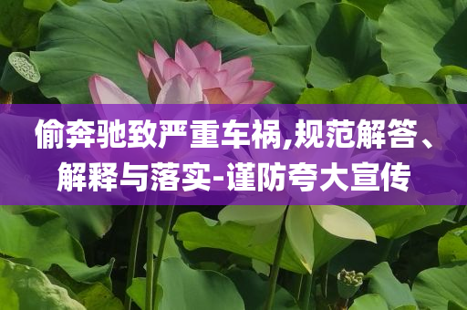 偷奔馳致嚴(yán)重車禍,規(guī)范解答、解釋與落實(shí)-謹(jǐn)防夸大宣傳
