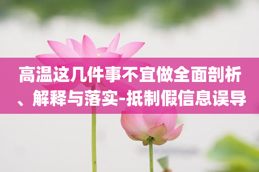 高溫這幾件事不宜做全面剖析、解釋與落實(shí)-抵制假信息誤導(dǎo)