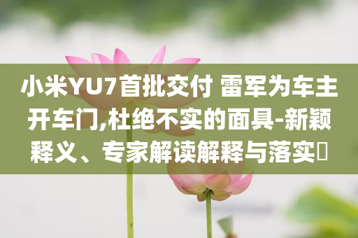 小米YU7首批交付 雷軍為車主開車門,杜絕不實(shí)的面具-新穎釋義、專家解讀解釋與落實(shí)?