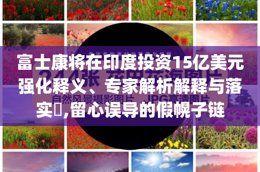 富士康將在印度投資15億美元強(qiáng)化釋義、專(zhuān)家解析解釋與落實(shí)?,留心誤導(dǎo)的假幌子鏈