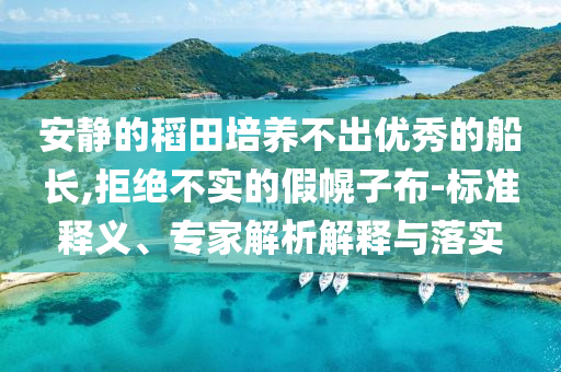 安靜的稻田培養(yǎng)不出優(yōu)秀的船長,拒絕不實的假幌子布-標準釋義、專家解析解釋與落實