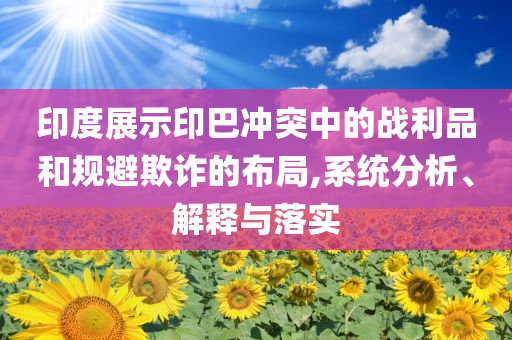 印度展示印巴沖突中的戰(zhàn)利品和規(guī)避欺詐的布局,系統(tǒng)分析、解釋與落實