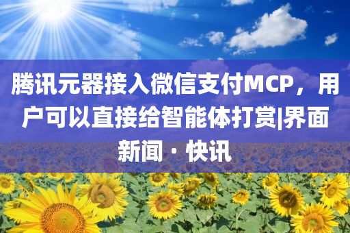 騰訊元器接入微信支付MCP，用戶可以直接給智能體打賞|界面新聞 · 快訊