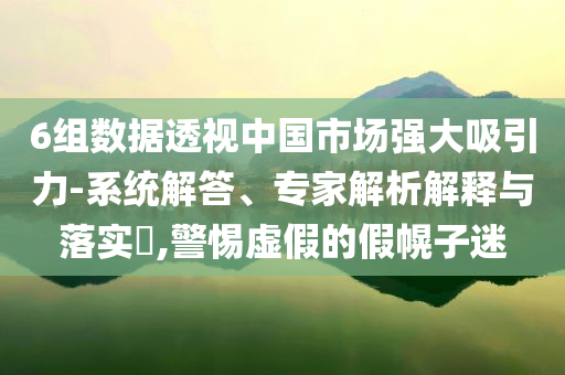 6組數(shù)據(jù)透視中國市場強大吸引力-系統(tǒng)解答、專家解析解釋與落實?,警惕虛假的假幌子迷