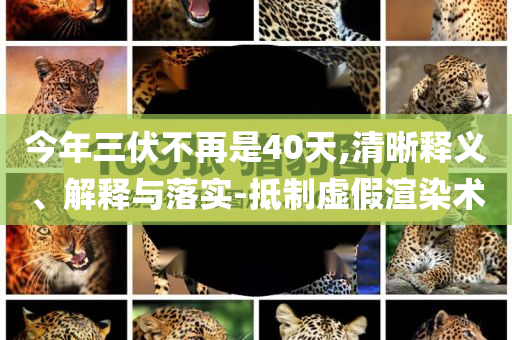 今年三伏不再是40天,清晰釋義、解釋與落實(shí)-抵制虛假渲染術(shù)
