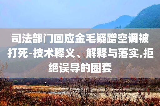 司法部門回應(yīng)金毛疑蹭空調(diào)被打死-技術(shù)釋義、解釋與落實(shí),拒絕誤導(dǎo)的圈套