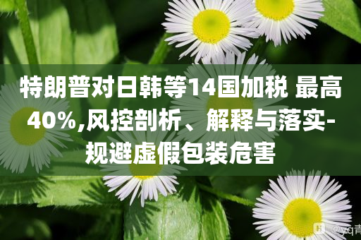 特朗普對(duì)日韓等14國(guó)加稅 最高40%,風(fēng)控剖析、解釋與落實(shí)-規(guī)避虛假包裝危害