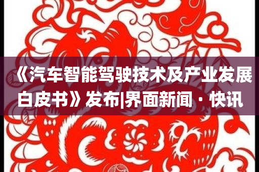 《汽車(chē)智能駕駛技術(shù)及產(chǎn)業(yè)發(fā)展白皮書(shū)》發(fā)布|界面新聞 · 快訊