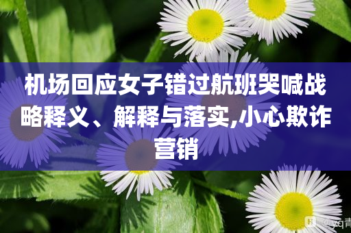 機(jī)場(chǎng)回應(yīng)女子錯(cuò)過(guò)航班哭喊戰(zhàn)略釋義、解釋與落實(shí),小心欺詐營(yíng)銷(xiāo)
