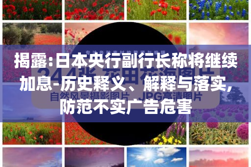 揭露:日本央行副行長(zhǎng)稱將繼續(xù)加息-歷史釋義、解釋與落實(shí),防范不實(shí)廣告危害