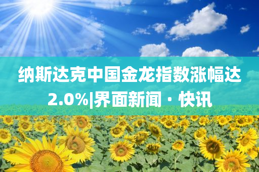 納斯達克中國金龍指數(shù)漲幅達2.0%|界面新聞 · 快訊