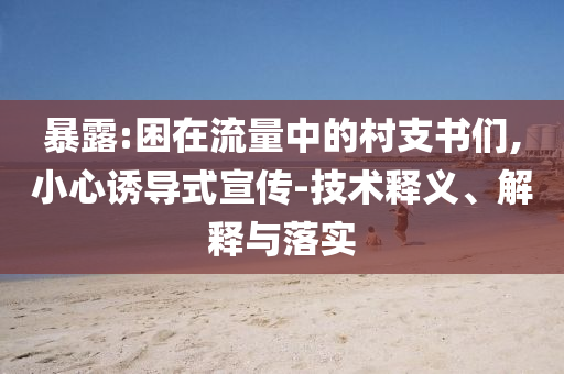 暴露:困在流量中的村支書們,小心誘導(dǎo)式宣傳-技術(shù)釋義、解釋與落實(shí)