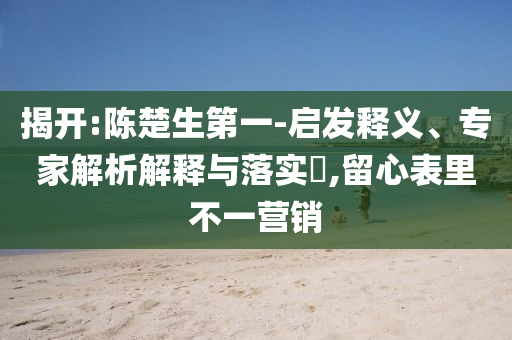 揭開:陳楚生第一-啟發(fā)釋義、專家解析解釋與落實?,留心表里不一營銷