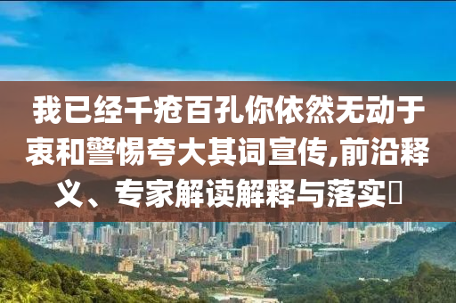 我已經(jīng)千瘡百孔你依然無動于衷和警惕夸大其詞宣傳,前沿釋義、專家解讀解釋與落實(shí)?