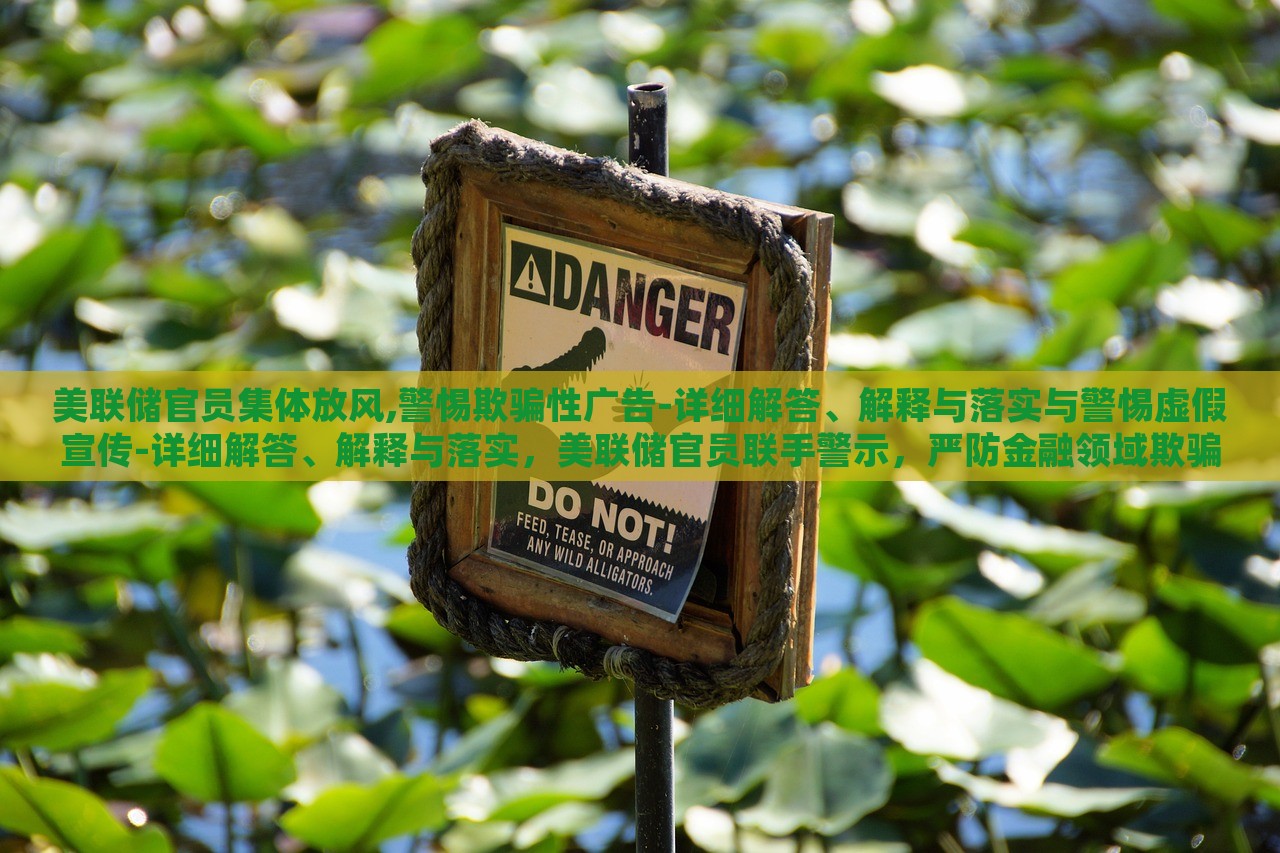 美联储官员集体放风,警惕欺骗性广告-详细解答、解释与落实与警惕虚假宣传-详细解答、解释与落实，美联储官员联手警示，严防金融领域欺骗性广告与虚假宣传风险