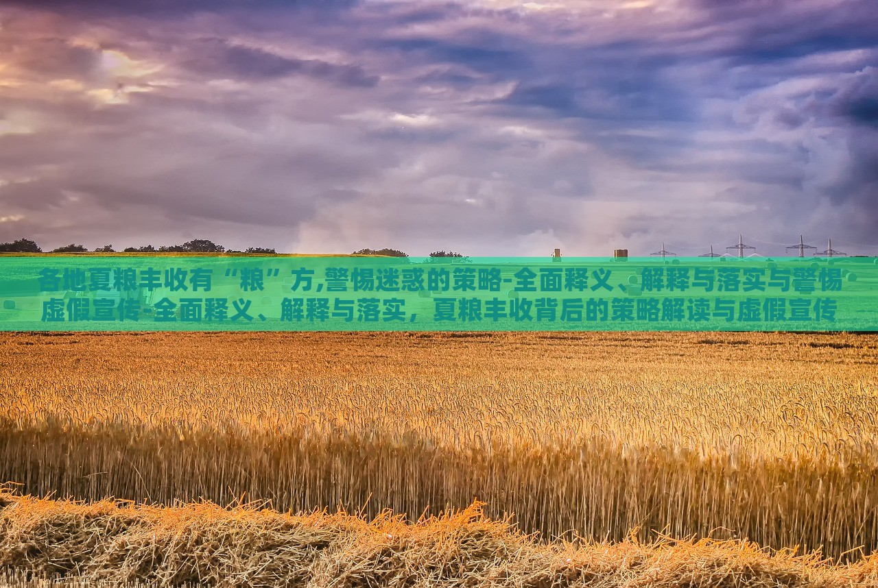 各地夏粮丰收有“粮”方,警惕迷惑的策略-全面释义、解释与落实与警惕虚假宣传-全面释义、解释与落实，夏粮丰收背后的策略解读与虚假宣传警示